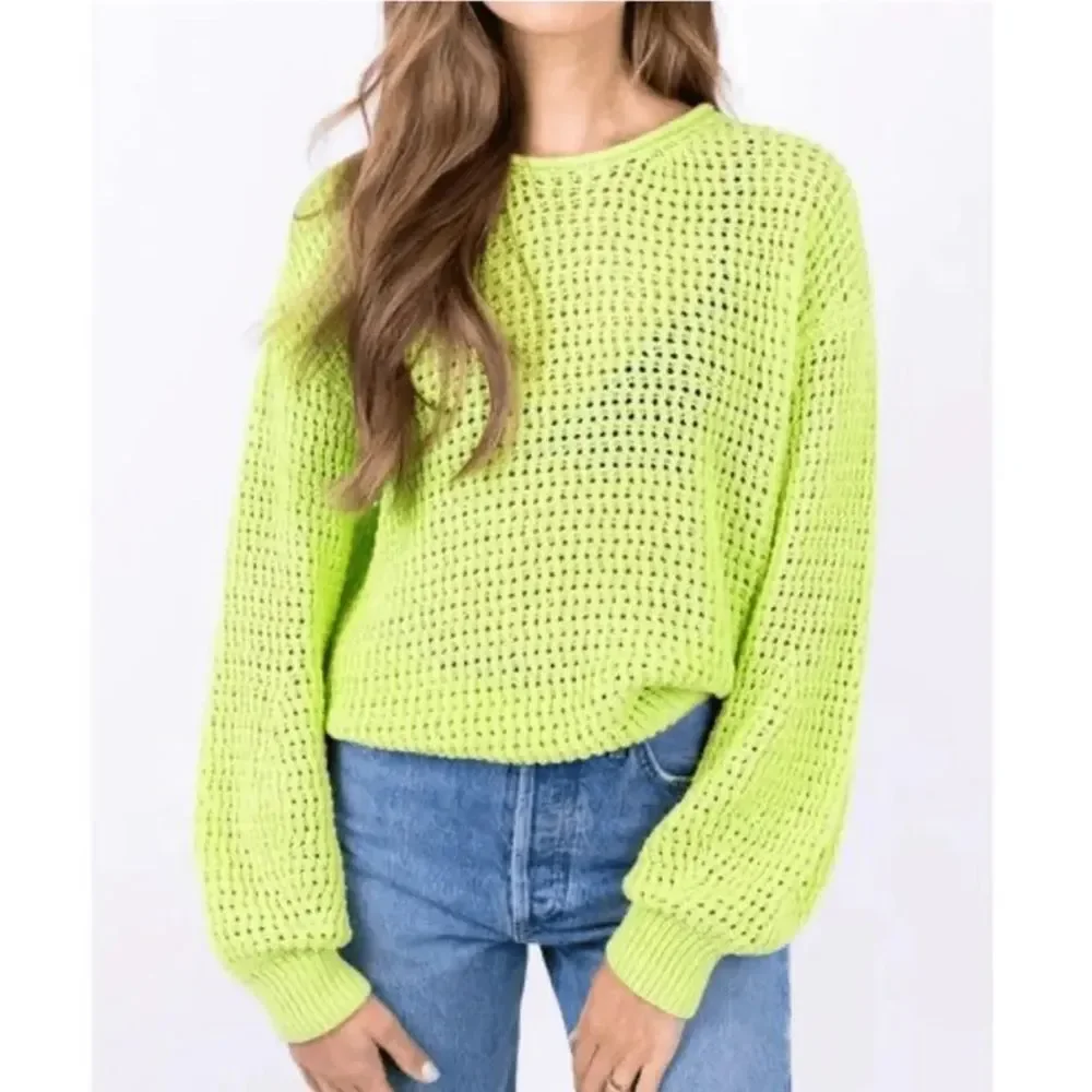 A.L.C Loose Knit Sweater in Lime Green, NWT, Size XL